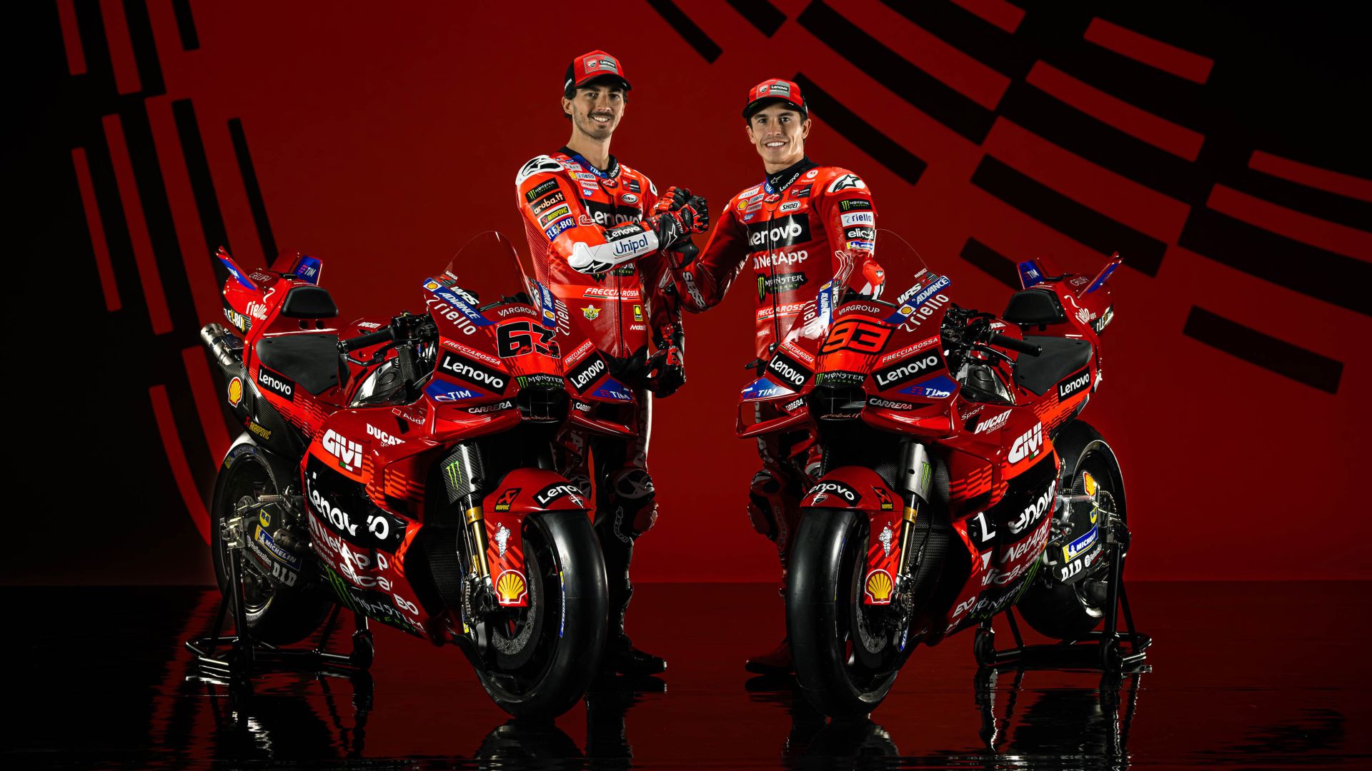 Ecco il Ducati Lenovo Team di Francesco Bagnaia e Marc Marquez - Segui LIVE