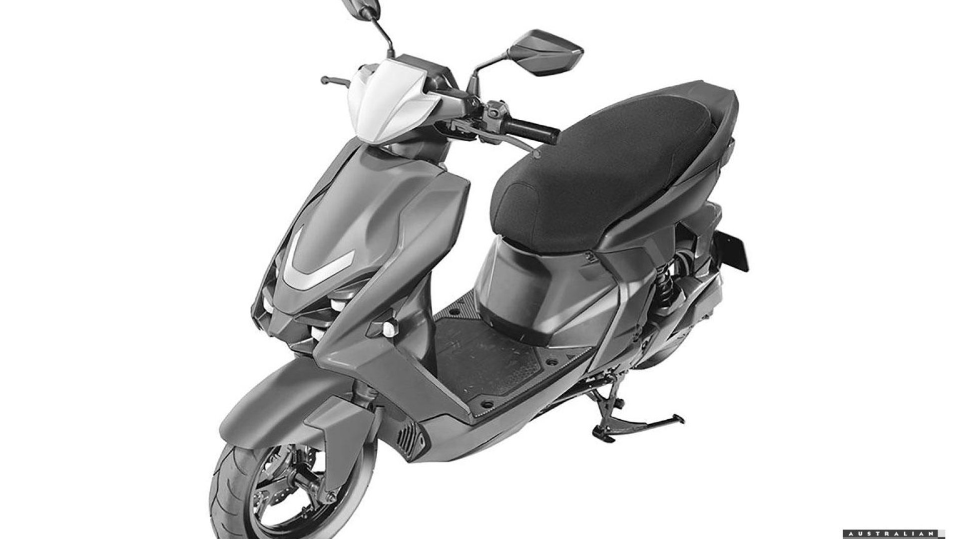 Brevetti di design di uno scooter elettrico Yamaha, documentazione tecnica con viste laterali e dettagli costruttivi