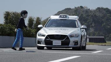 ADAS del futuro, la nuova tecnologia di Nissan su una Skyline GT: il rilevamento dei pedoni