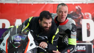 Aprilia Riding Academy: il nostro Danilo con Lorenzo Campani, responsabile istruttori, all'edizione 2019