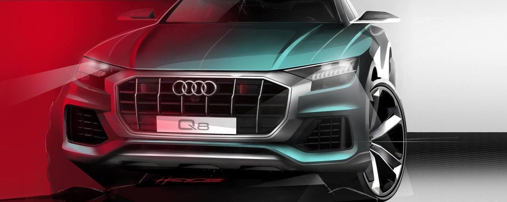 Nuova Audi Q8 2018, altro teaser. Ecco com'è il frontale 