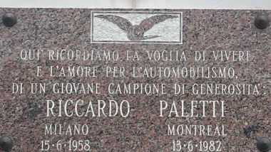 Autodromo Varano: Targa in ricordo di Riccardo Paletti