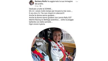 Barbara Riolfo era alla guida della Lancia 037 che si è schiantata sulla folla a Torino