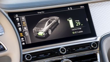 Bentley Flying Spur Hybrid: la schermata per la gestione della batteria