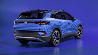 Bozzetto di ID.4, il SUV elettrico compatto di Volkswagen: visuale di 3/4 posteriore