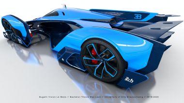 Bugatti Vision Le Mans: l'aerodinamica posteriore