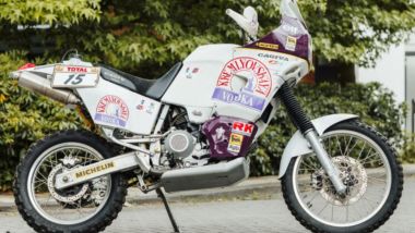 Cagiva Elefant 900 Paris-Dakar: la moto guidata da Cyril Esquirol è ben conservata