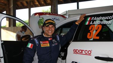 CIR, Rally Il Ciocco 2020: Paolo Andreucci (Peugeot 208 Rally 4 R2B) sorridente prima del via