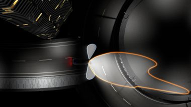 Con fari adattivi, fascio luminoso asimmetrico