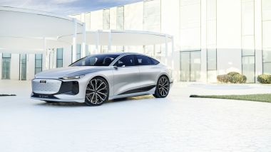 Concept Audi A6 e-tron: visuale di 3/4 anteriore
