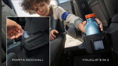 Dacia Sandero 2026: il sistema di ancoraggio YouClip per tenere in ordine l'abitacolo