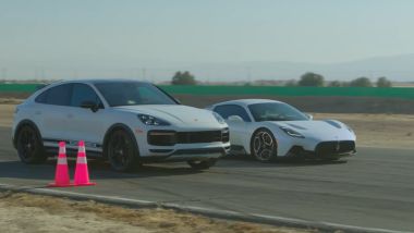 Super SUV drag race: Porsche Cayenne vs. Maserati MC20