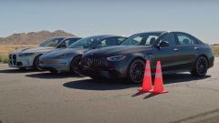 Video drag race BMW M3 CS, Mercedes C 63 AMG, Tesla Model 3