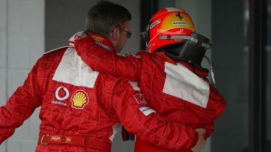 F1 2004: Ross Brawn e Michael Schumacher (Ferrari)