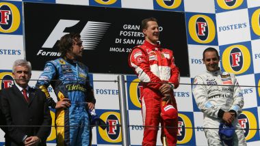 F1 2006, GP San Marino: Michael Schumacher con Alonso e Montoya