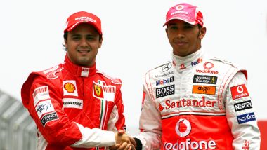 F1 2008: Felipe Massa e Lewis Hamilton, rivali per il titolo