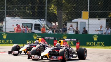 F1 2014: le Red Bull di Sebastian Vettel e Daniel Ricciardo duellano a Monza
