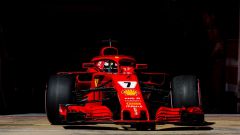 La Ferrari SF71H di Raikkonen in testa alla classifica a Barcellona