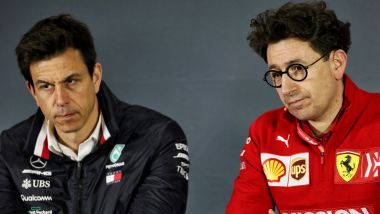 F1 2019: Toto Wolff (Mercedes) e Mattia Binotto (Ferrari)