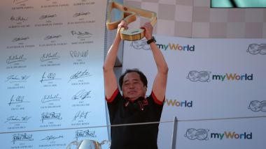 F1 2019, Toyoharu Tanabe (Honda) sul podio del Gp Austria