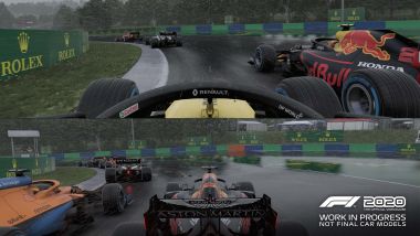 F1 2020: corsa in due sullo stesso televisore, sotto la pioggia