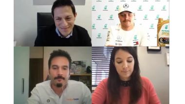F1 2020: un momento dell'intervista con Valtteri Bottas organizzata da Petronas