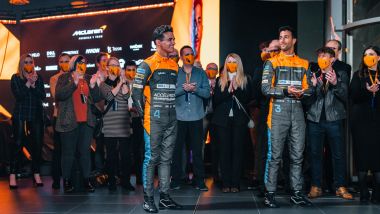 F1 2022: Daniel Ricciardo e Lando Norris alla presentazione della McLaren MCL36 