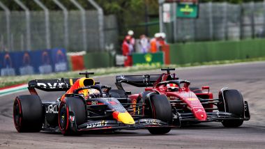 F1 2022 Emilia Romagna, F1 Sprint, Imola: Max Verstappen (Red Bull), Charles Leclerc (Ferrari)