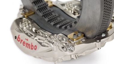 F1 2023: dettaglio del disco freno posteriore Brembo