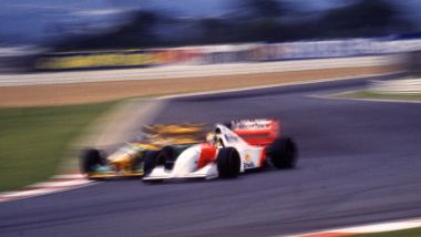 F1, Ayrton Senna e Michael Schumacher in pista 