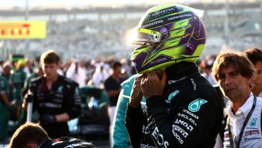 F1 GP Abu Dhabi 2023, Yas Marina: Lewis Hamilton (Mercedes AMG F1) prima del via della gara