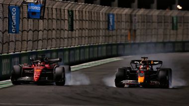 F1 GP Arabia Saudita 2022, Jeddah: La lotta tra Leclerc (Ferrari) e Verstappen (Red Bull)