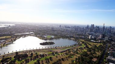 F1 GP Australia 2020, Melbourne: vista aerea della chicane che sarà eliminata (in basso)