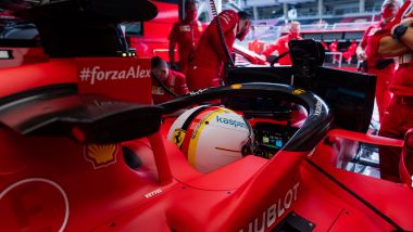 F1, GP Austria 2020: la Ferrari di Sebastian Vettel al box
