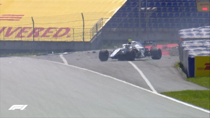 F1 GP Austria 2020, Red Bull Ring: l'incidente di Nicholas Latifi (Williams)