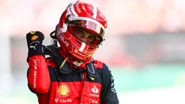 F1 GP Austria 2022, Spielberg: l'esultanza di Charles Leclerc (Scuderia Ferrari)