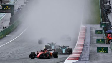 F1 GP Austria 2023, Red Bull Ring: Carlos Sainz (Scuderia Ferrari) nelle fasi iniziali della Sprint Race 