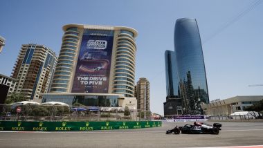 F1 GP Azerbaijan 2021, Baku: Valtteri Bottas (Mercedes AMG F1) in pista a Baku