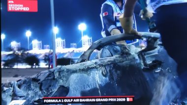 F1, GP Bahrain 2020: la parte anteriore della Haas di Romain Grosjean, con l'Halo ancora integro