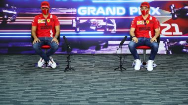 F1 GP Bahrain 2021, Sakhir: Charles Leclerc e Carlos Sainz (Scuderia Ferrari) in conferenza stampa