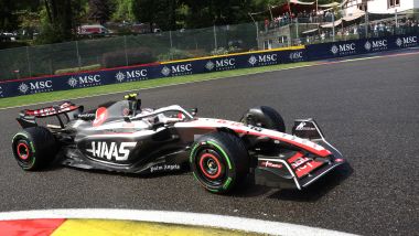 F1 GP Belgio 2023, Spa-Francorchamps: la Haas-Ferrari di Nico Hulkenberg in pista