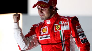F1, GP Brasile 2008: Felipe Massa (Ferrari) sul podio