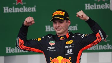 F1 GP Brasile 2019, Interlagos: Max Verstappen (Red Bull) sul podio