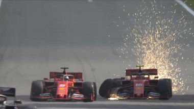 F1, GP Brasile 2019: l'incidente tra le Ferrari di Vettel e Leclerc