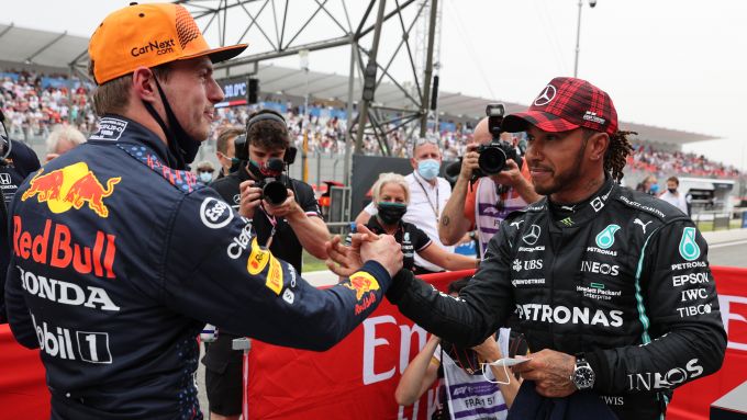 F1 GP Francia 2021, Le Castellet: Max Verstappen (Red Bull) e Lewis Hamilton (Mercedes)