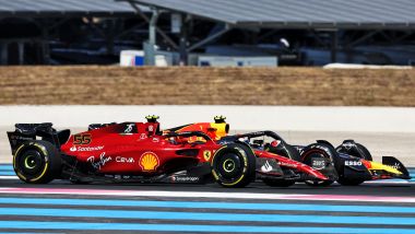 F1 GP Francia 2022, Le Castellet: la lotta tra Carlos Sainz (Scuderia Ferrari) e Sergio Perez (Red Bull Racing)