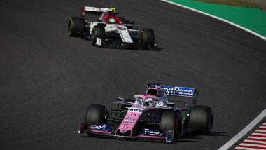 F1, GP Giappone 2019: Sergio Perez (Racing Point) e Antonio Giovinazzi (Alfa Romeo)