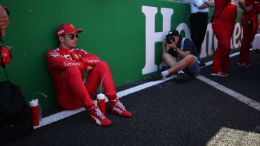 F1 GP Giappone 2019, Suzuka: Charles Leclerc (Ferrari) prima della partenza della gara