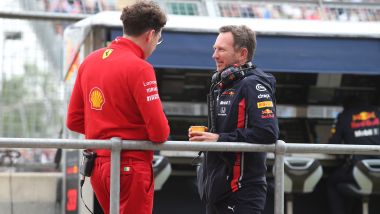 F1, GP Gran Bretagna 2019: Mattia Binotto (Ferrari) e Chris Horner (Red Bull)