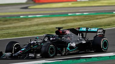 F1, GP Gran Bretagna 2020: Lewis Hamilton (Mercedes) nel giro finale